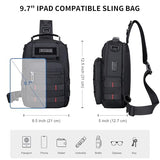 WITZMAN Sling Bag for Men Large Travel Crossbody Bag with USB Charging Port