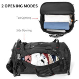 YOUMIAN Large Capacity For Travel Hiking Sports Carry On Backpack Durable Convertible Duffle Bag Laptop airplane (Black, 60L-Large DualMainOpening)