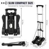 2 Wheels Foldable Luggage Cart with Retractable Handle and Elastic Rope