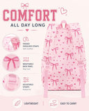 CAMTOP Backpack for School Kids Cute Backpacks for Girls Elementary Lighweight Bookbag with Lunch Box Pencil Case 3 in 1 (Pink Bow Heart)