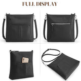 S-ZONE Leather Crossbody Bags for Women RFID Blocking Travel Purse Designer Shoulder Handbags Adjustable Strap