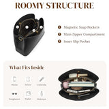 S-ZONE Leather Crossbody Bags for Women Shoulder Bag Multi Compartments Bucket Purses