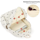 mibasies School Backpack for Girls with Laptop Sleeve: 18IN Large Capacity Corduroy Bookbag for Primary Middle School/College, Travel Daypack for Teens Women - Beige Bow
