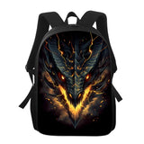 UIACOM Dragon School Backpack Cool Fire Dragon Bookbag for Teens Kids Boys Girls, Large 17 inch Elementary Junior High University School Bag, Water Resistant Casual Travel Daypack Backpack