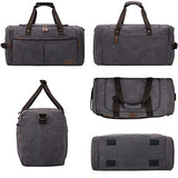 S-ZONE Canvas Duffel Bag for Travel 65L Weekender Overnight Travel Bags with Shoes Compartment for Men