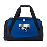 PUMA Form Factor Duffel with Adjustable Strap, Padded Bottom & Zip Pockets, New Navy/Vibrant Blue, One Size