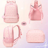 Dafelile School Backpack for Girls Kids Backpacks Elementary Preschool Corduroy Love Bow Pink School Bags Travel Daypacks with Lunch Bag