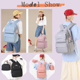 Bansusu 3Pcs Light Blue Kids Backpack for Teen Girls with Lunchbox, Blue Girls Backpack Multi-Pocket Casual School Bag, Blue