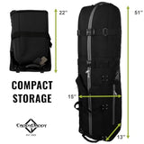 CaddyDaddy New First Class Premium Padded Golf Club Travel Cover with Wheels - Heavy Duty Golf Travel Bag for Airlines, Black/White, L