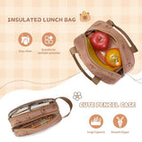 Similove Capybara Theme Rolling Backpack with Lunch Bag & Pencil Case, Kids Rolling Backpack for Girls, Wheeled School Bookbag with Telescoping Handle for Kindergarten Elementary Middle High School