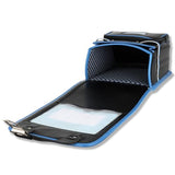 Alzoear Ransel Randoseru Backpack Semi-automatic satchel Japanese school bag for girls and boys PU leather BlackBlue