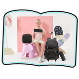 Meetbelify Rolling Backpack for Girls Backpack with Wheels for Elementary Student Kids School Bag with Lunch Box Pencil Case for Girls Ages 6-8 Years Old Black