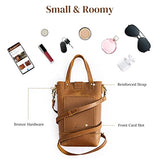 S-ZONE Small Crossbody Bags for Women Real Leather Cross Body Handbags Cell Phone Purses, Light Brown
