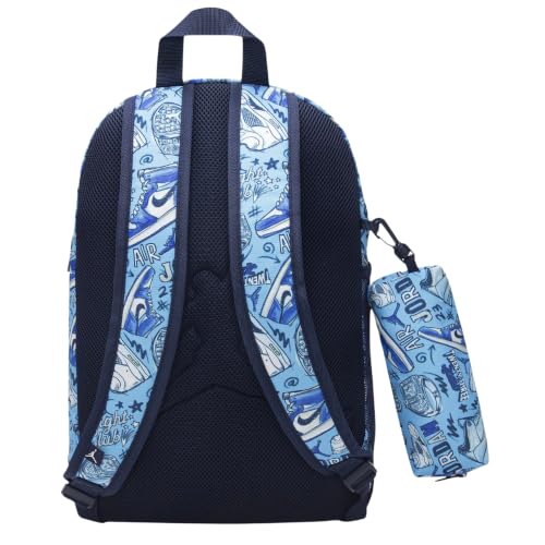 Jordan Unisex Backpack with Pencil Pouch, Light Blue Graphic Print