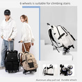 ETAISHOW Rolling Backpack for Boys with Wheels Roller Backpack Wheeled School Bag for Teen Boys White