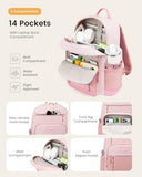 LOVEVOOK Laptop Backpack for Women Men with Large Cup Holder,15.6 Inch Work Travel Backpack Computer Laptop Bag,Waterproof Teacher Nurse College Business Office Carry on Backpack Purse,Back Pack Gifts