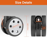 Toofire Wheels for Rimowa Trunk, 2 Pack Replacement Kit for Luggage(64mm-Silver-Round)
