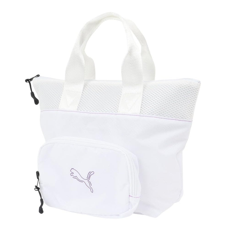 Puma Round Tote Bag, Golf Shadow Cat Packable Round Tote, PUMA White, One Size