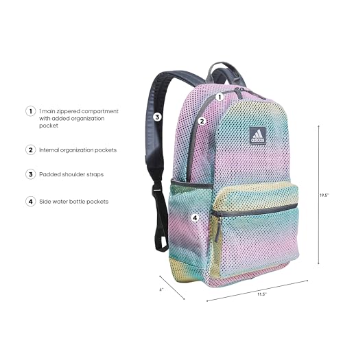 adidas Hermosa Mesh See-Through Backpack – Festival Concert Stadium Beach Bag, 29L