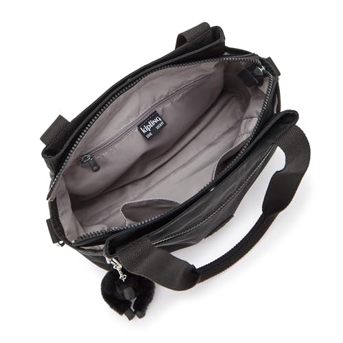 Kipling Womens Elysia Bag, Lightweight, Multi-compartment Magnetic Snap Pockets, Shoulder Crossbody Bag, Black Noir, 11.5 L X 9 H X 5 D US