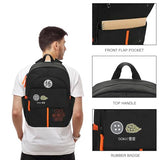 Bioworld Dragon Ball Z Goku Symbols Black 17.5” Adult Commuter Backpack