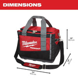 Milwaukee bag tool Milwaukee 48-22-8321 Tool Bag, 9.6 in W, 15 in D, 12.2 in H, 2 -Pocket, Polyester, Black/Red