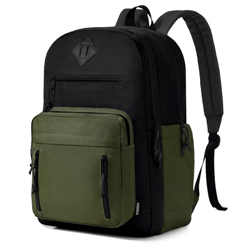 VASCHY School Backpack,Two Compartments Daypack Bookbag Schoolbag for High School Teen Boy Girls/College/Work/Men Bi-color