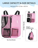 WANDF Swim Bag Mesh Drawstring Backpack with Wet Pocket Beach Backpack for Swimming, Gym, and Workout Gear (Pink)