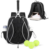 Marvolia Tennis Bags for Women Men, Tennis Backpack Holds 2 Rackets with Ventilated Shoe Compartment & Wet Pocket, Tennis Racket Bag Backpack for Pickleball Tennis Badminton - Black