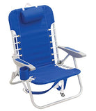 Rio Brands ASC529-46-1 4-Position Backpack Lace-Up Suspension Folding Beach Chair 44.7" x 25.5" x 26.5" Light Blue