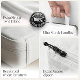 Well Traveled 8 pcs Compression Packing Bags Cubes Set with HybridMax Double-Capacity Design - Packing Cubes for Travel Compression to Maximize Limited Luggage Space, White