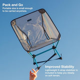 Helinox Chair Zero LT, 1.12 lbs Lightweight Camping Chair, Durable Ripstop, Compact Size, Portable and Packable Seat, Strong and Ultralight Frame, Backpacking Travel Essential, Cyan