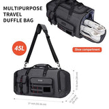WITZMAN Duffle Bag for Men 3 in 1 Convertible 45L Nylon Gym Travel Backpack