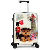 World Traveler Chariot London Pup Dog Lover 20-Inch Carry-On Hardside Expandable Spinner Luggage with TSA Lock