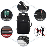 VECKUSON 30L Carry-On Backpack - TSA Approved for Flights, RFID Anti-Theft, Fits 17.3" Laptop, 19.7x13x6in, Heavy-Duty Weekender for Men/Women (Black)