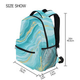 Wamika Turquoise Tie Dye Backpack Green Blue Marble School Backpacks Preschool Book Bag