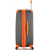 Rockland London Hardside Spinner Wheel Luggage, Charcoal, Checked-Large 28-Inch