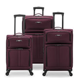 U.S. Traveler Anzio Softside Expandable Luggage with Spinner Wheels, Burgundy, 3-Piece Set (22/26/30)