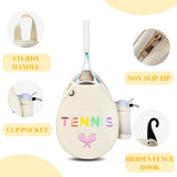 NZNDB Tennis Bags for Women Girl, Tennis Sling Crossbody Backpack, Water Resistant Tennis Bag for Pickleball, Tennis, Racketball (White)