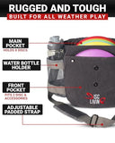 Disc Golf Bag, The ORIGINAL Frisbee Golf Bag, 16oz Waxed Canvas Lightweight Sling, Fits 8-10 Discs, Water Bottle Holder, Belt Loop, Magnetic Double Button Closure (Grey)