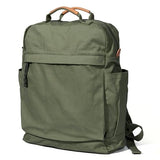 GOOTIUM Canvas Backpack for Women Vintage Style Zipper Bag Men's Casual Daypack Cloth Outdoor Travel Rucksack, Olive