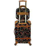 Chariot Regal Vintage Style 2-Piece Hardside Carry-On Retro Train Case Spinner Luggage Set - Black