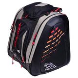 KULKEA Thermal Trekker Heated Ski Boot Backpack - Insulated Ski Boot Bag - Maximum Gear & Boot Storage - 3 Heat Settings - 120V Wall Plug & 12V Auto Plug - Water Resistant Backpack (Grey/Black/Red)