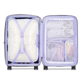 florence by mills Gotta Glow Hardside Expandable Luggage with Spinner Wheels, Translucent See-Thru Purple, Carry-On 20 Inch