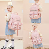 KIDNUO Backpack for Girls, 15.6 Inch Laptop School Bag Kids Kindergarten Elementary College Backpacks Large Bookbags for Teen Girl Women Students Casual Travel Daypacks (Pink)