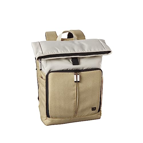 WILSON Lifestyle Foldover Tennis Backpack - Khaki, Holds up to 2 Rackets