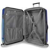 World Traveler Contour 28-Inch Polycarbonate Hardside Expandable Spinner Checked Luggage with TSA Lock - Blue