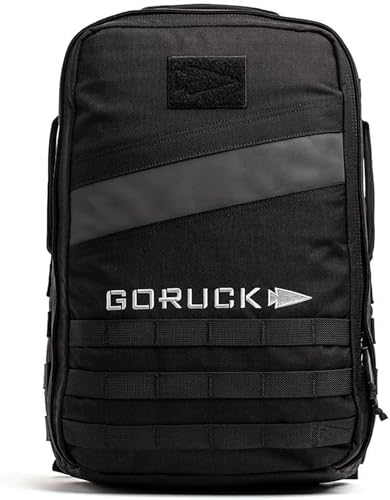 GORUCK Rucker 4.0 20L Black with White Embroidery - Purpose Built Rucking Backpack, Military Weight Training Rucksack w/Ruck Plate Pocket and Extra Padded Straps