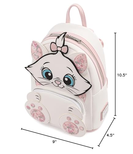 Loungefly Disney Marie Floral Footsy Womens Double Strap Shoulder Bag Purse