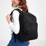 Vera Bradley Women's Cotton Campus Backpack, Forever Green - Recycled Cotton, One Size